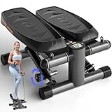 vannect 2 in 1 Mini Stepper für Zuhause mit Power Ropes, Up-Down Swing Stepper mit Smart-Display, Hometrainer Stepper für Anfänger & Fortgeschrittene, Bis zu 150 KG