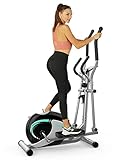 THERUN Magnetischer Crosstrainer für Zuhause, Cardio Ellipsentrainer mit 8-stufig einstellbarem Widerstand, LCD-Monitor, Gerätehalterung, 6 kg Schwungrad, belastbar bis 120 kg (Grün)