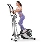 Dripex Elliptical Crosstrainer, Extrem leises magnetisches Ellipsentrainer für den Heimgebrauch, mit 6KG Schwungrad, 8 Widerstandsstufen, Pulssensor, LCD Monitor & Gerätehalterung (Grün)