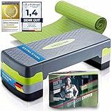 Body & Mind® Aerobic Steppbrett Elite 3-Stufen Stepper Step-Bench mit gratis Anti-Rutsch-Matte & exklusiven Trainings E-Book